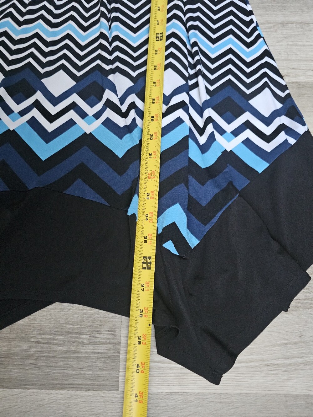 Enfocus Woman Chevron Halter Dress Sharkbite Hem Blue Black 16W - Picture 15 of 15